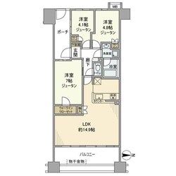 ヨコハマオールパークス第四街区Ｌ棟の物件間取画像